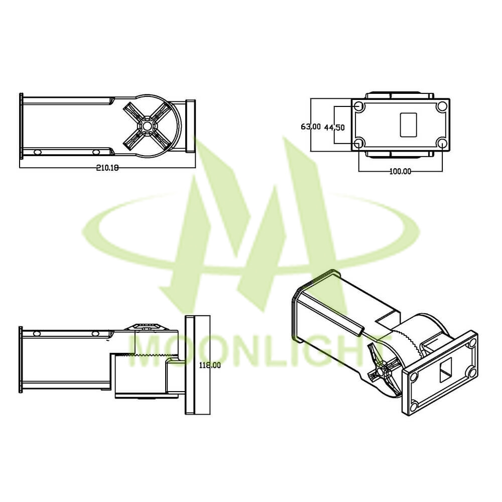 Adjustable Knuckle Slip Fitter MLT-KSF-001 Mechanical Dimensions