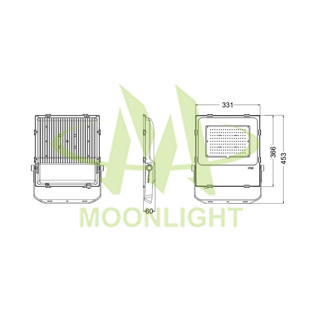 LED Flood Light Housing MLT-FLH-CXL-II Mechanical Dimensions
