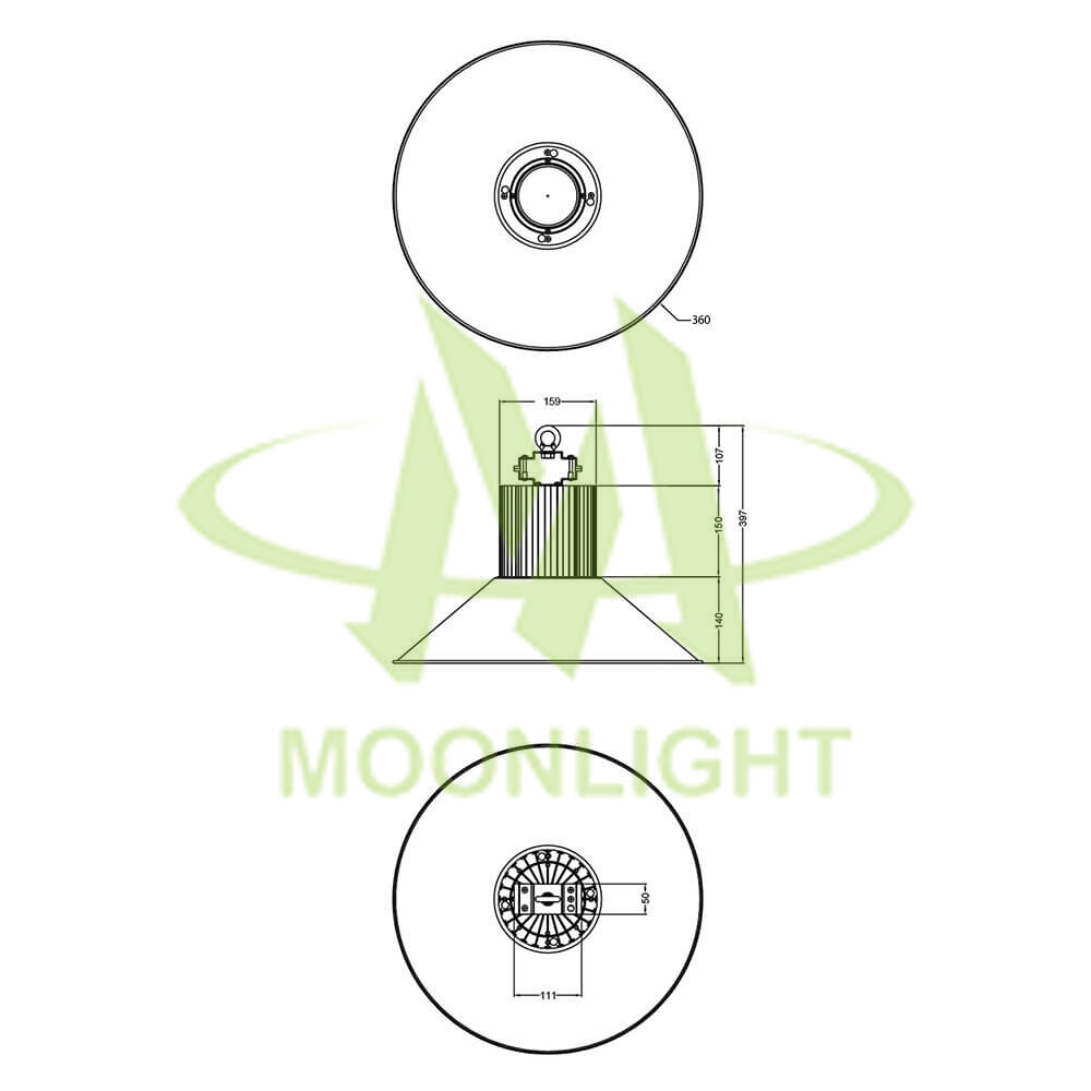 Highbay Housing MLT-HBH-CL-I Mechanical Dimensions