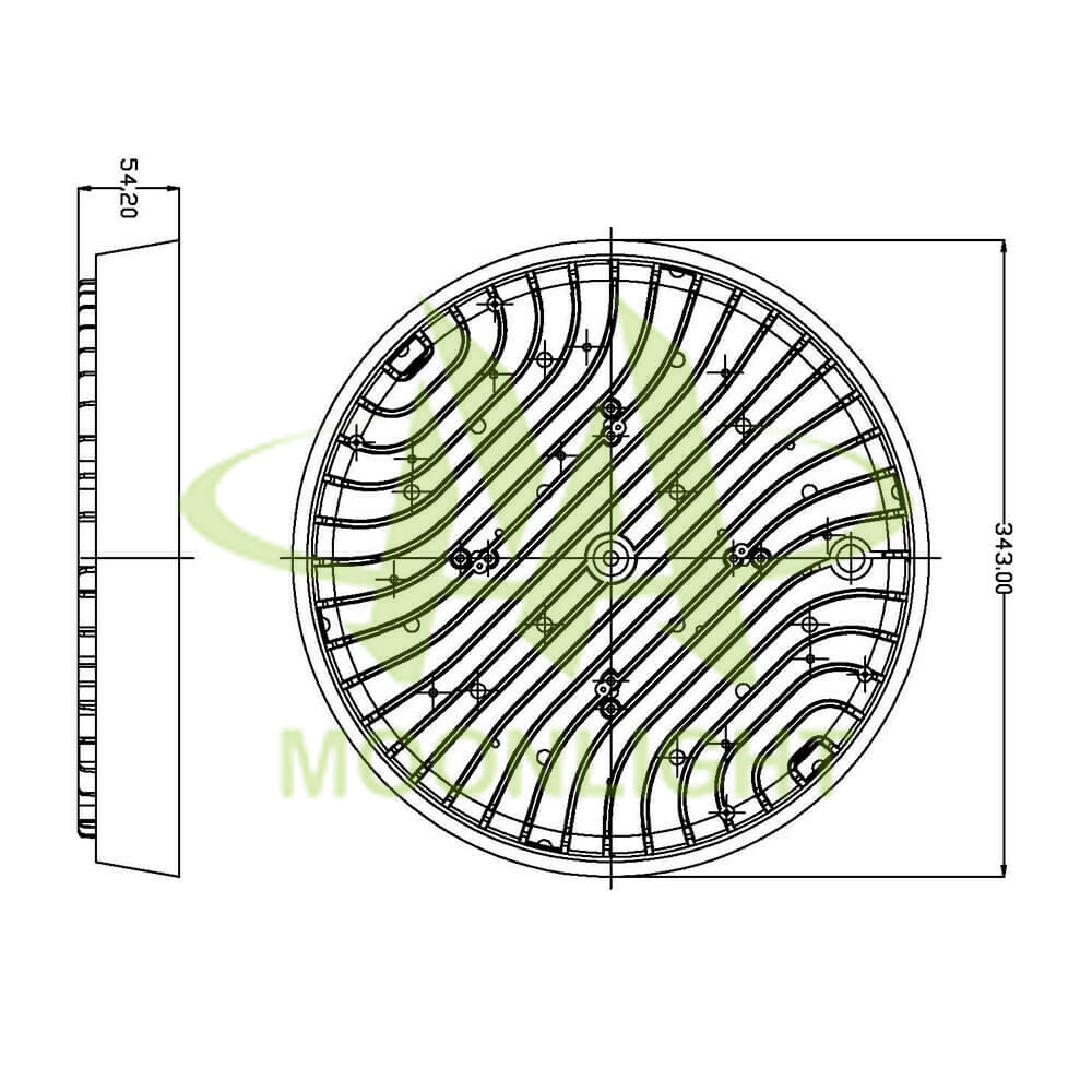 High bay housing MLT-HBH-FS-II Mechanical Dimensions