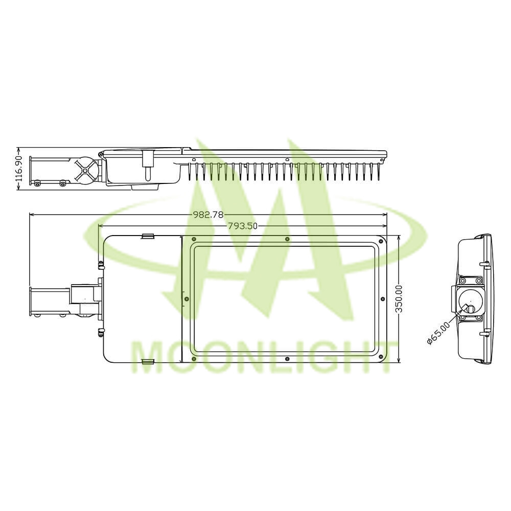 Street Light Shell MLT-SLH-BL-II Mechanical Dimensions