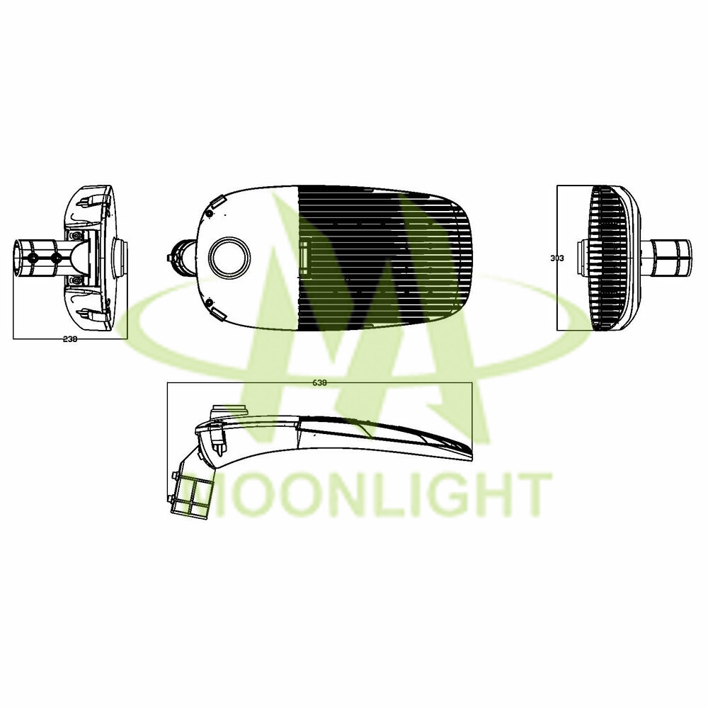 Street Light Casing MLT-SLH-DM-II Mechanical Dimensions