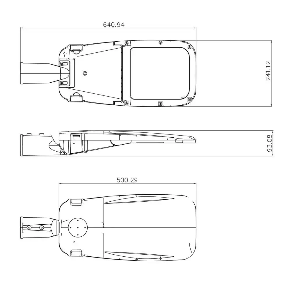 LED Street Light Cabinet MLT-SLH-KS-II Mechanical Dimensions